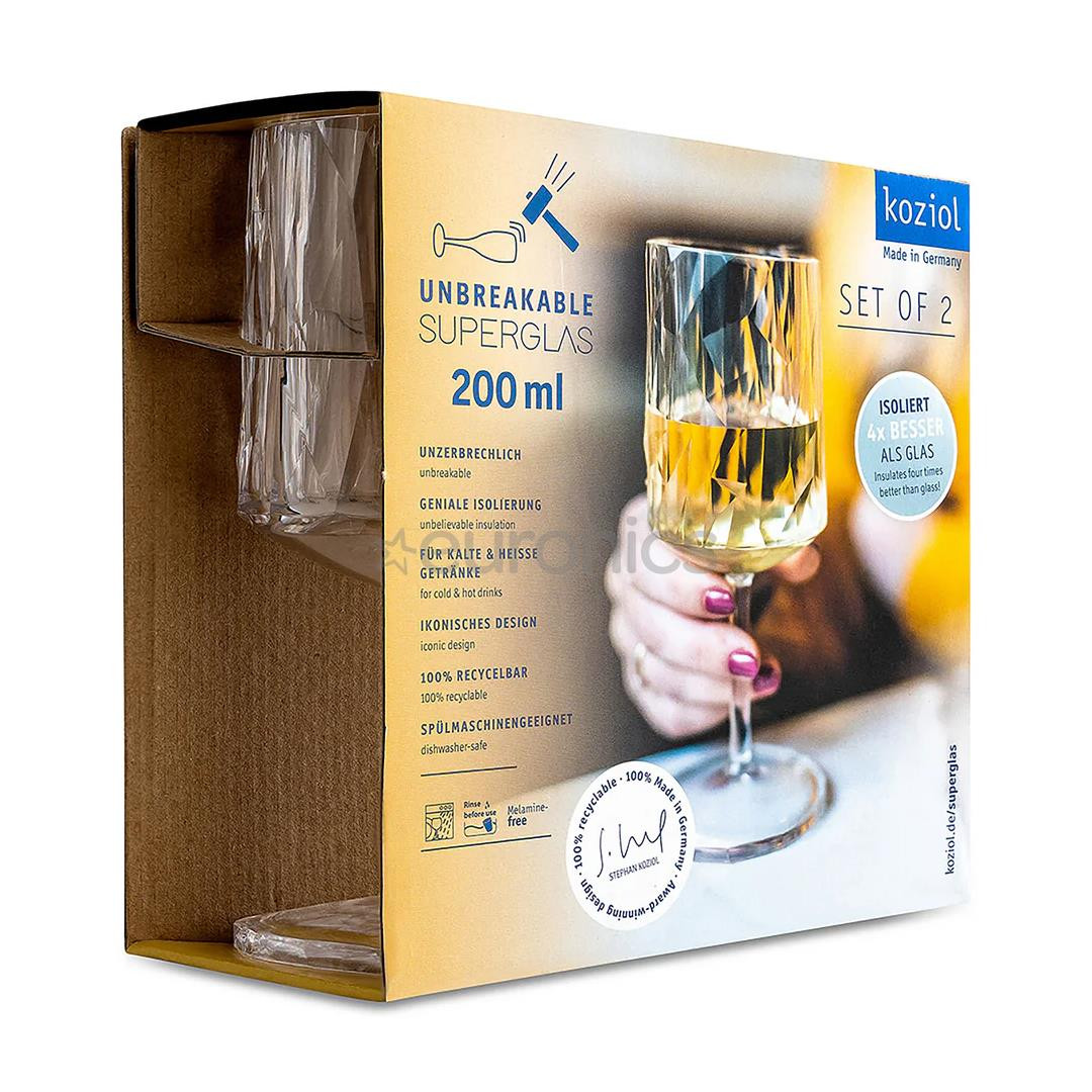Koziol Superglas CLUB No.9, 200 мл, 2 шт., - Бокалы для вина