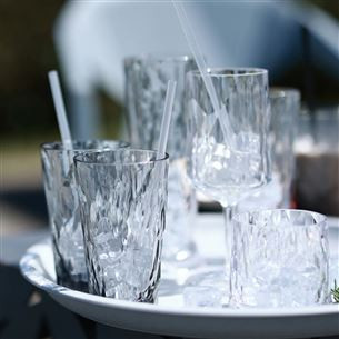 Koziol CHEERS STRAWS, 270 mm, 8 pcs, 4009535, crystal clear - Drinking straws with a brush