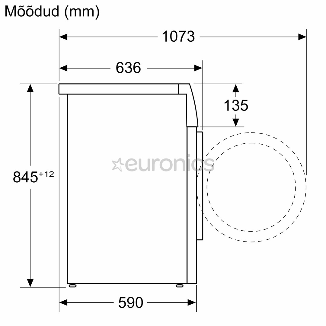 Bosch Seeria 6, 9 kg, sügavus 59 cm, 1400 p/min, hall - Eestlaetav pesumasin