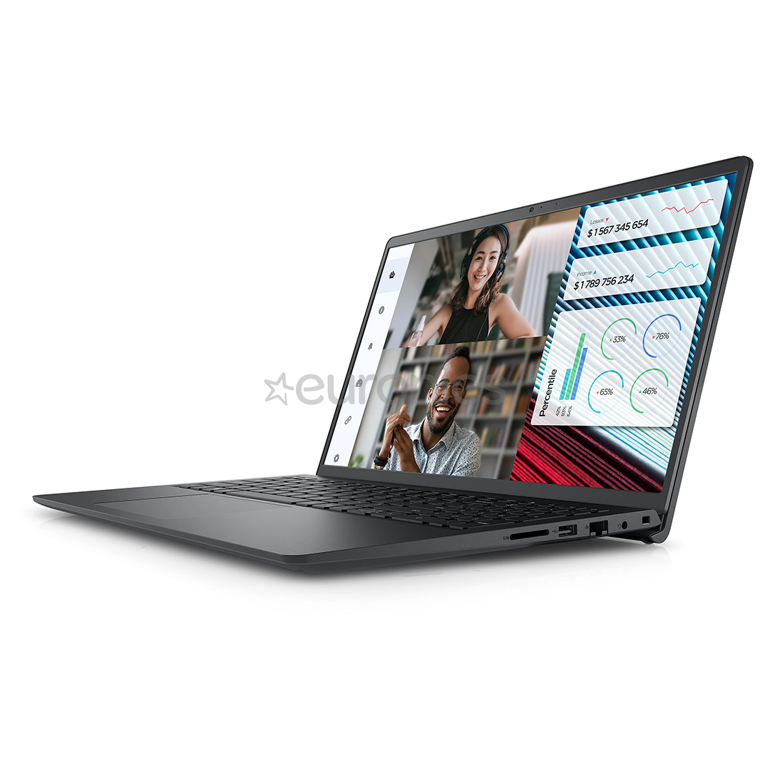 Dell Vostro 15 3530, 15,6'', WVA, 120 Hz, 8 GB, 256 GB, must - Sülearvuti