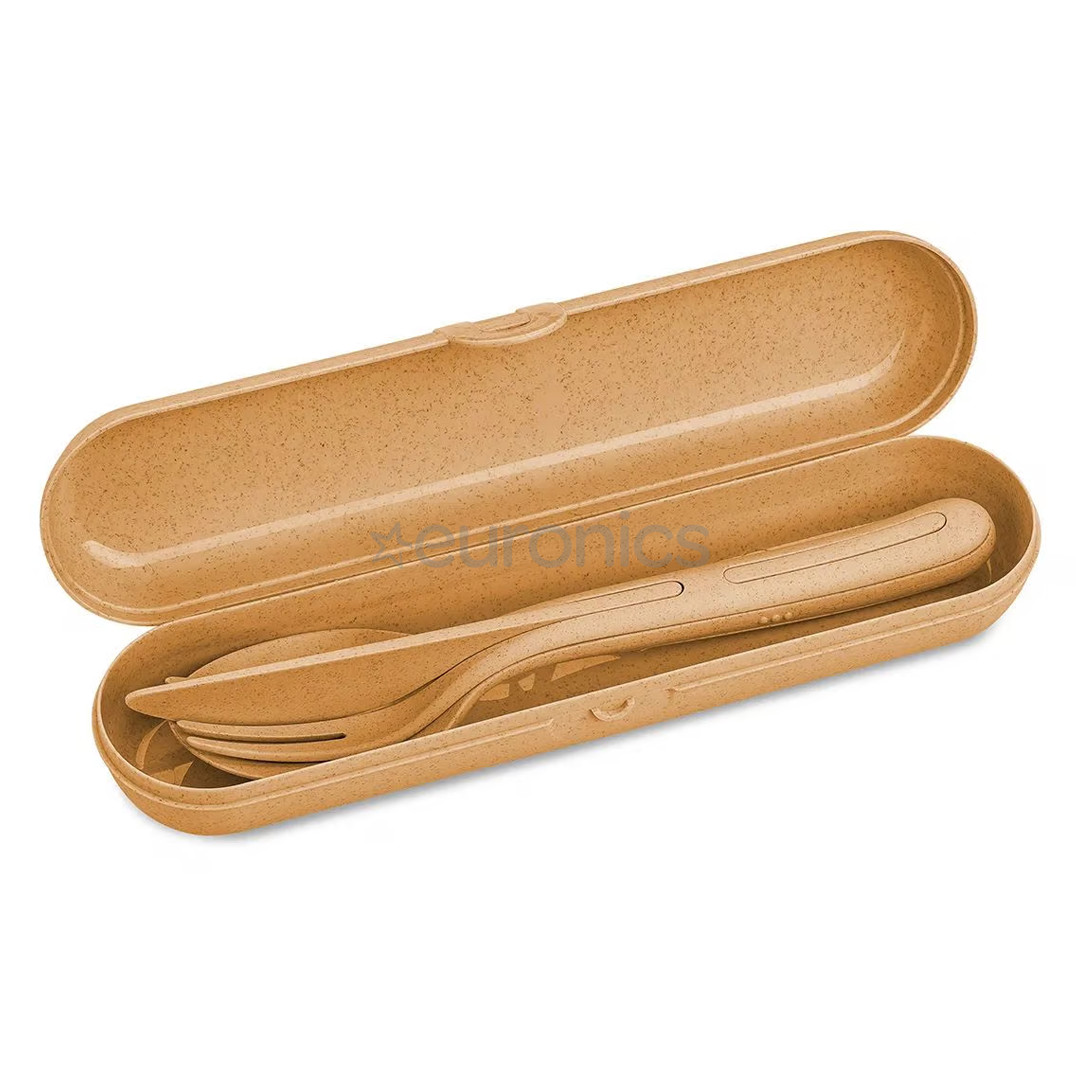 KOZIOL, Klikk Ready, nature wood - Cutlery set