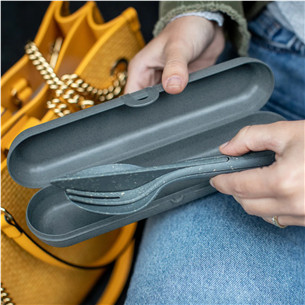 KOZIOL, Klikk Ready, nature flower blue - Cutlery set