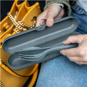 KOZIOL, Klikk Ready, nature flower blue - Cutlery set