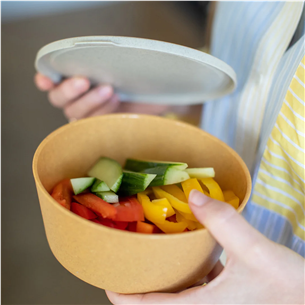 KOZIOL, Connect bowl, 890 ml, natural wood - Bowl with lid