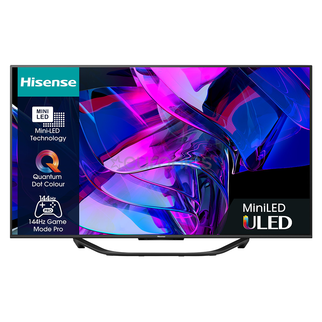 Hisense U7KQ, 55'', Ultra HD, Mini LED, must - Teler