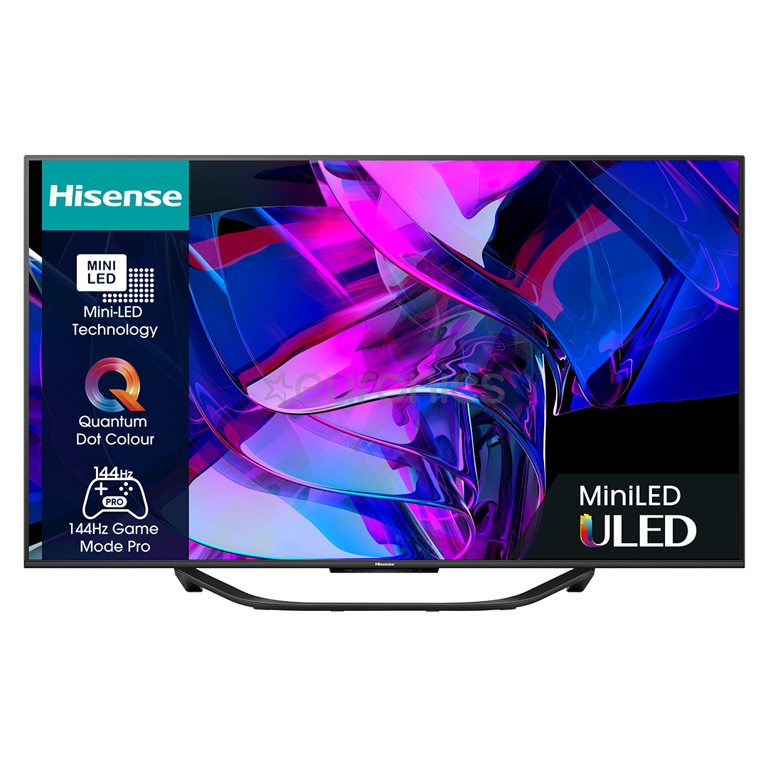 Hisense U7KQ, 55'', Ultra HD, Mini LED, must - Teler