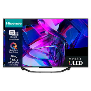 Hisense U7KQ, 65'', Ultra HD, Mini LED, jalg keskel, must - Teler
