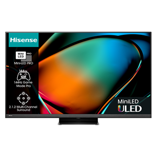 Hisense U8KQ, 65'', 4K UHD, Mini-LED, must - Teler