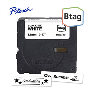 Brother Btag 231, 4m, black/white - Label tape