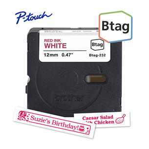 Brother Btag 232, 4m, red/white - Label tape