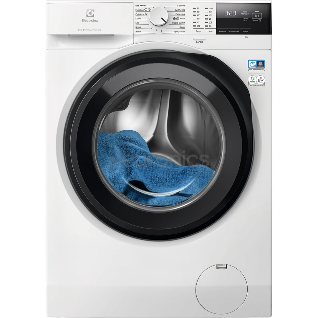 Electrolux Sensicare 600, 9 kg, sügavus 63.6 cm, 1200 p/min - Eestlaetav pesumasin