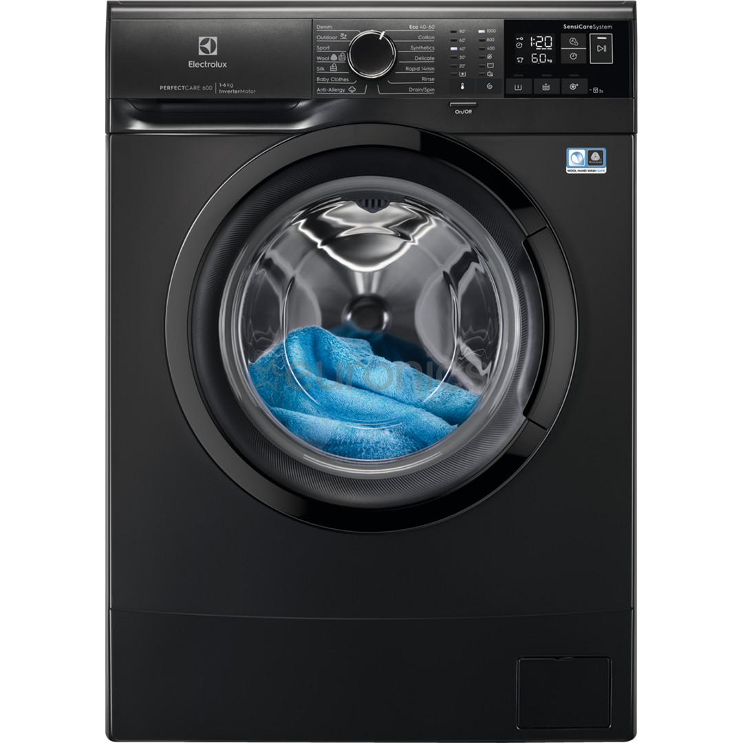 Electrolux PerfectCare 600, 6 kg, depth 42.7 cm, 1000 rpm, dark silver - Front load washing machine