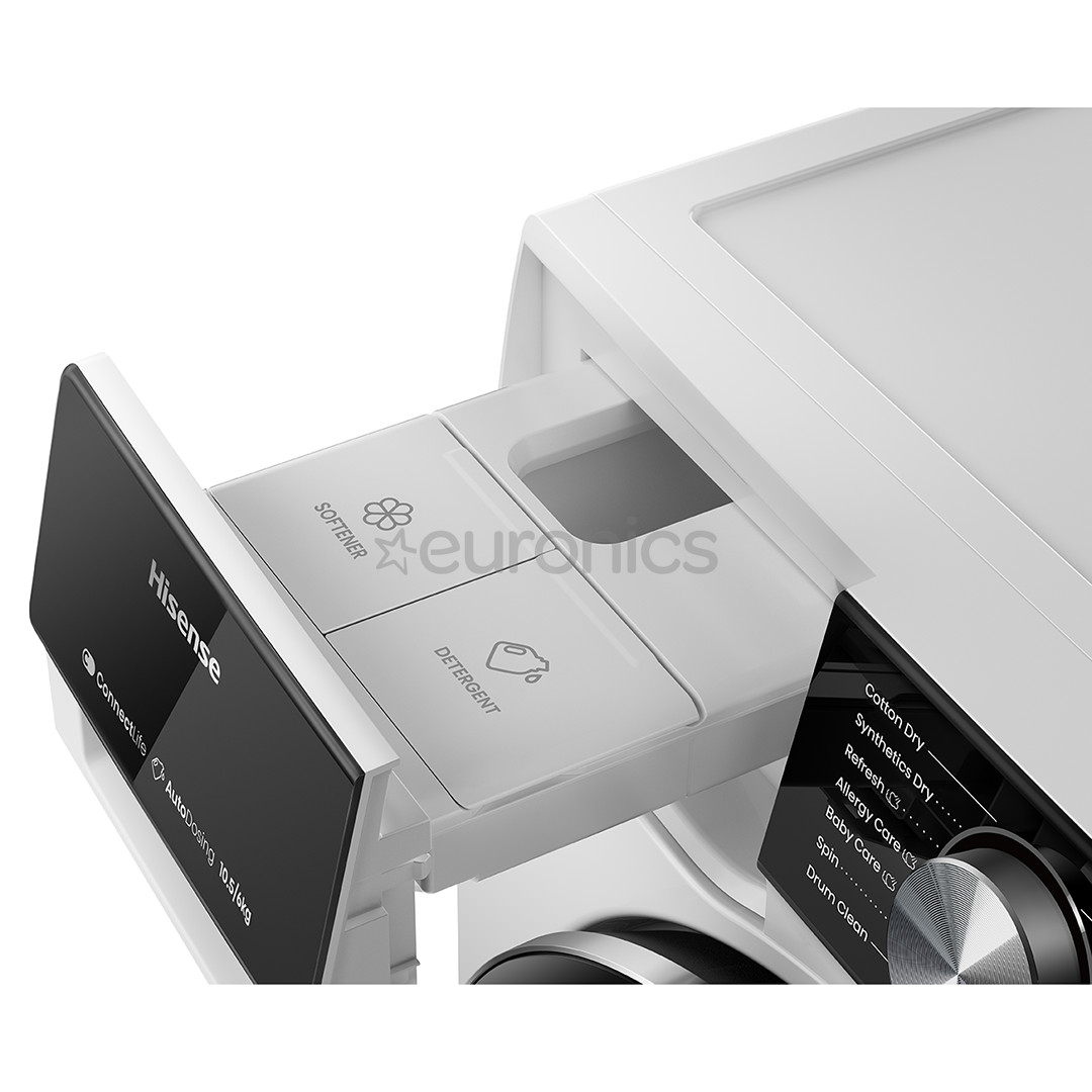 Hisense, 10.5 kg / 6 kg, sügavus 59 cm, 1400 p/min - Kuivatiga pesumasin