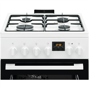 Electrolux 500 Series, 57 L, laius 50 cm, valge - Gaasipliit elektriahjuga