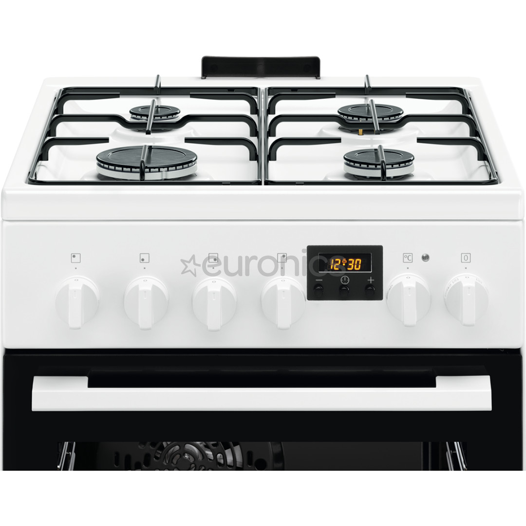 Electrolux 500 Series, 57 L, laius 50 cm, valge - Gaasipliit elektriahjuga
