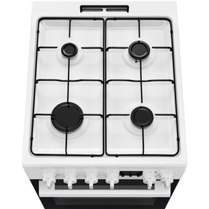 Electrolux 500 Series, 57 L, laius 50 cm, valge - Gaasipliit elektriahjuga