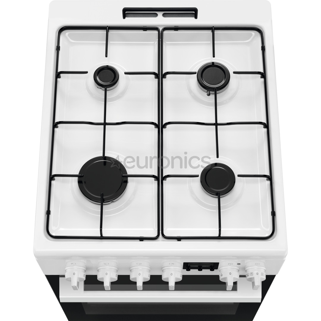 Electrolux 500 Series, 57 L, laius 50 cm, valge - Gaasipliit elektriahjuga