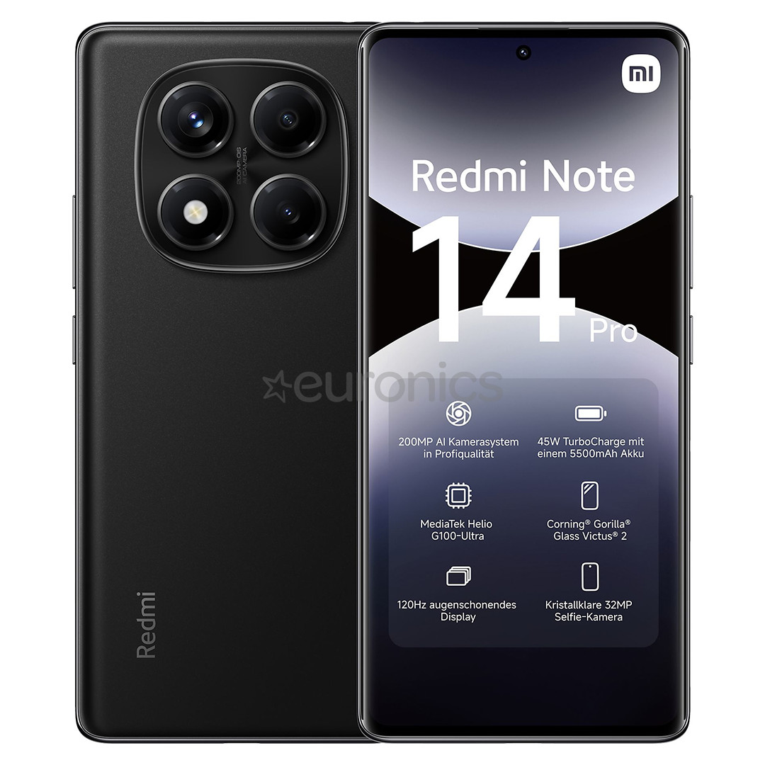 Xiaomi Redmi Note 14 Pro, 8 ГБ, 256 ГБ, черный - Смартфон