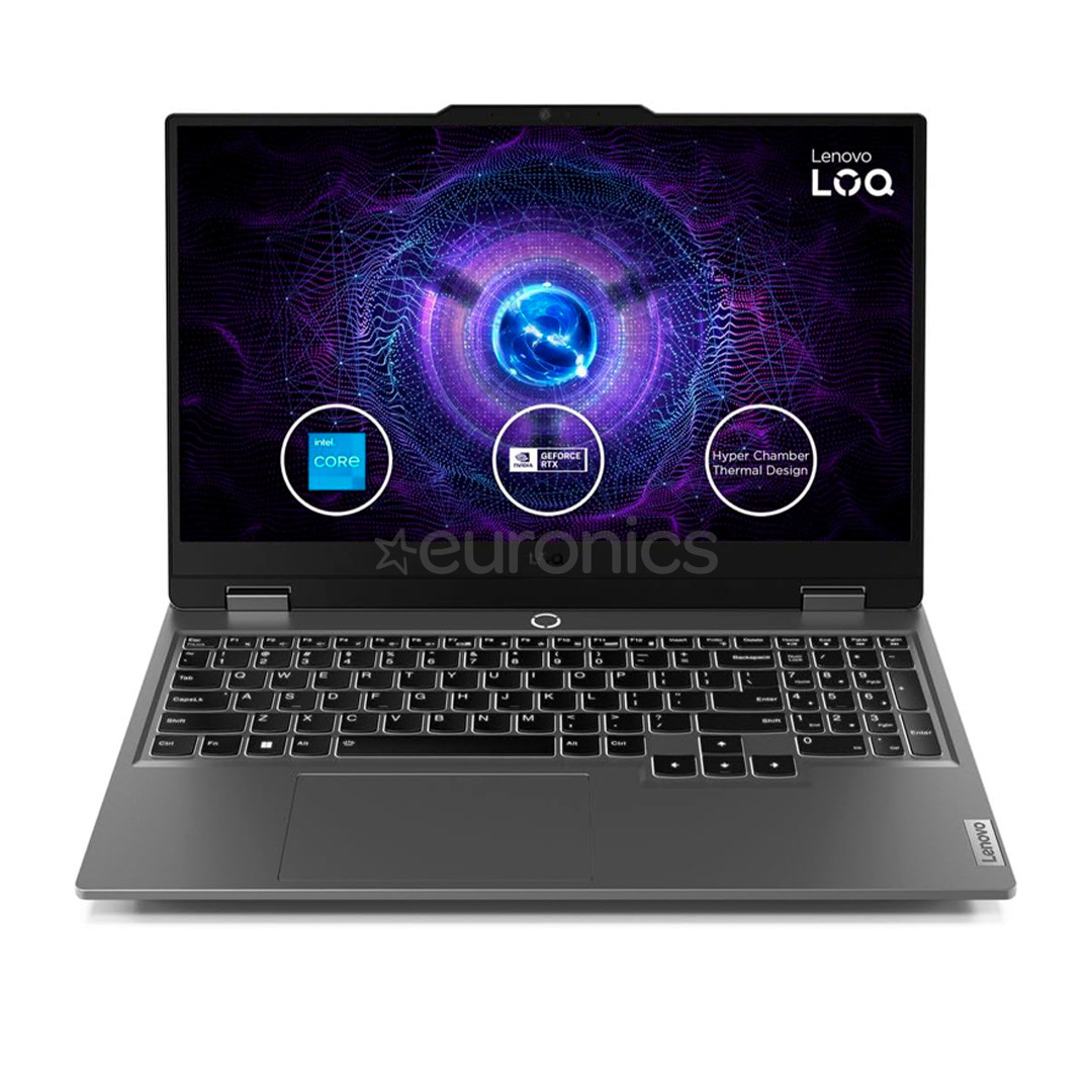 Lenovo LOQ 15IAX9, 15,6'', 144 Hz, i5, 24 GB, 512 GB, RTX 4060, luna grey - Notebook