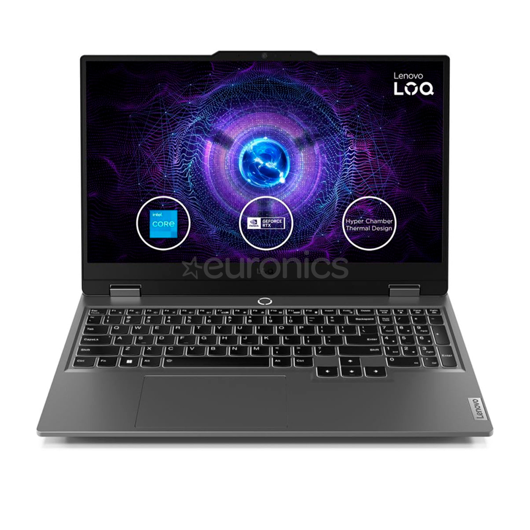 Lenovo LOQ 15IAX9, 15,6'', 144 Hz, i5, 24 GB, 512 GB, RTX 4060, luna grey - Notebook
