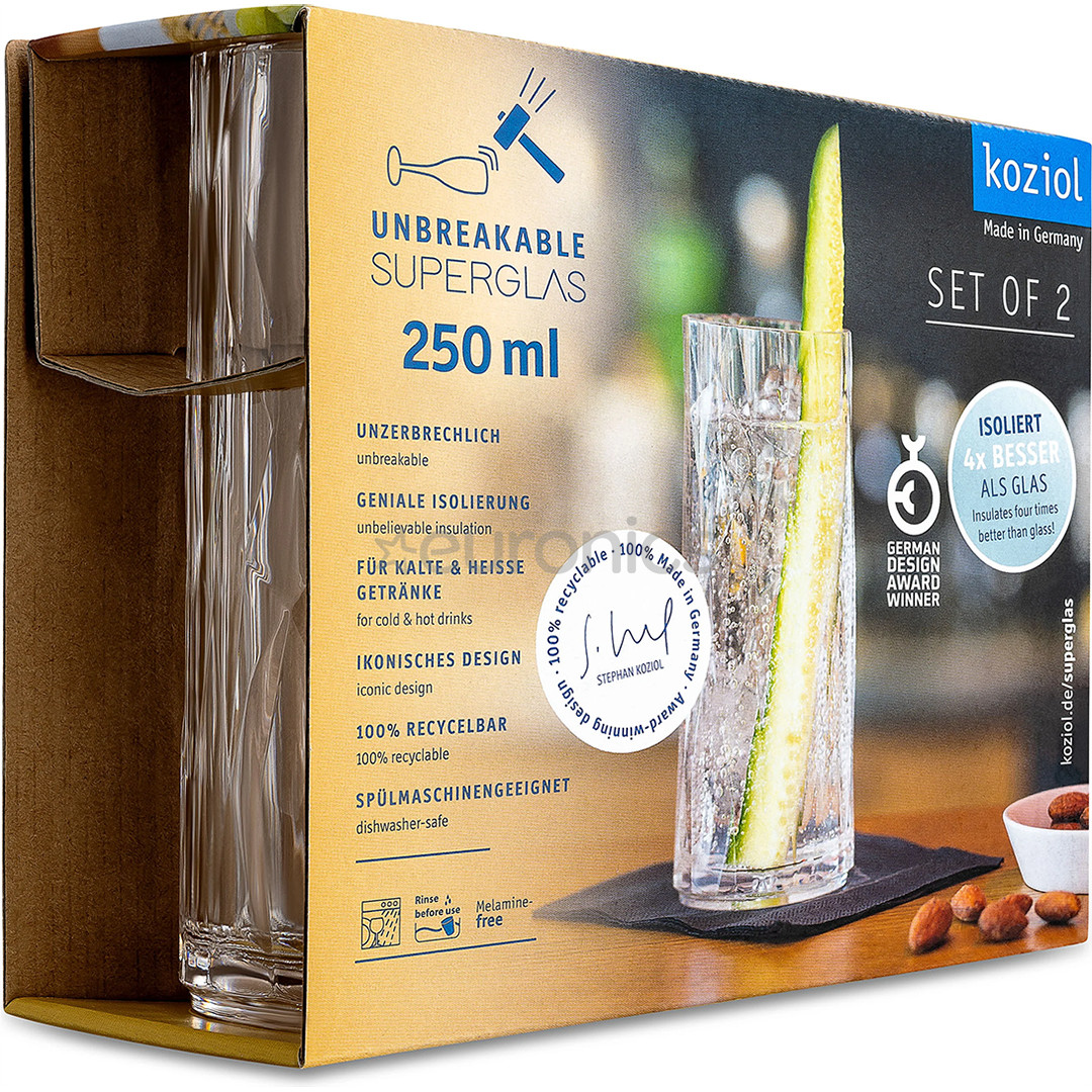 Koziol Club No. 3 Superglas, 250 ml, 2 pcs - Glasses
