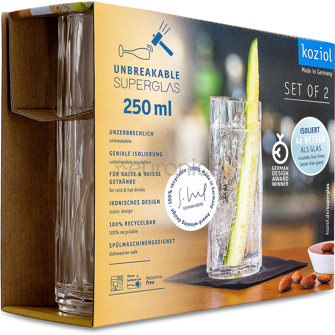 Koziol Club No. 3 Superglas, 250 мл, 2 шт. - Стаканы