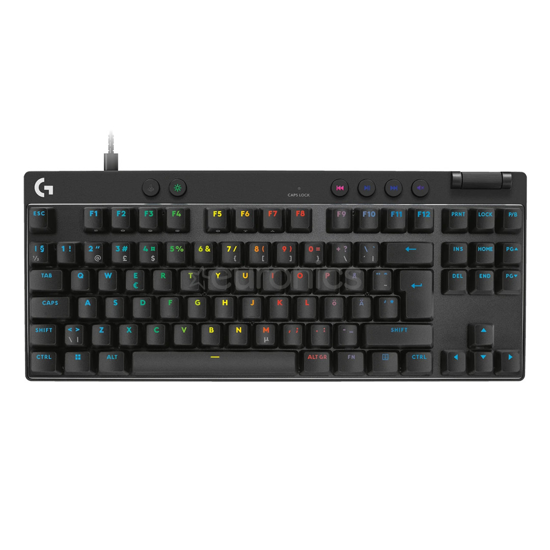 Logitech Pro X TKL Rapid, SWE, must - Klaviatuur