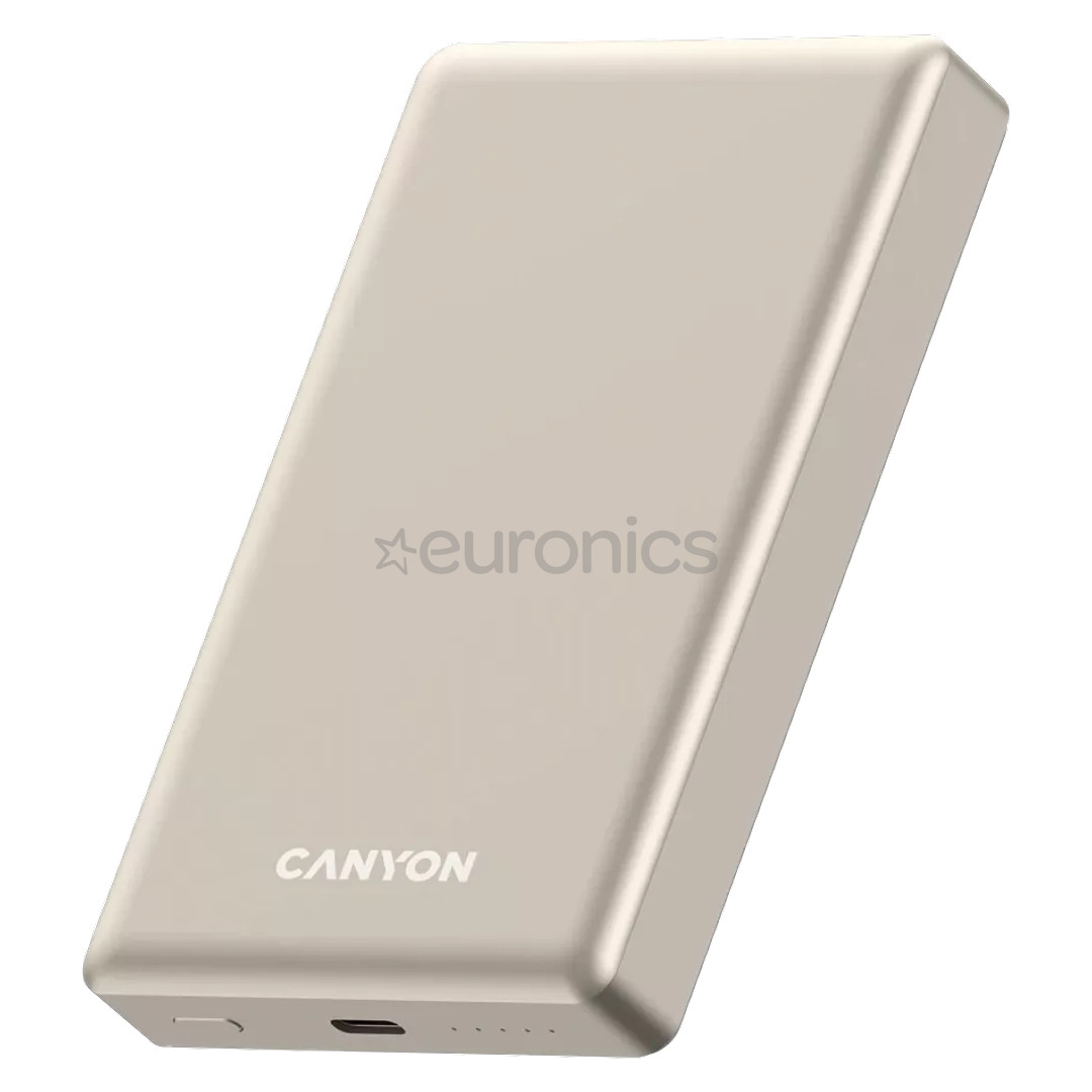 Canyon OnCharge 510 Slim Magsafe, 10000 mAh, wireless charging, USB-C, beige - Powerbank