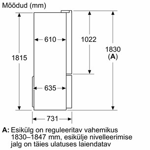 Bosch Seeria 6, French Door, 574 L, kõrgus 183 cm, must roostevaba - SBS-Külmik