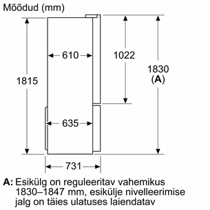 Bosch Seeria 6, French Door, 574 L, kõrgus 183 cm, must roostevaba - SBS-Külmik
