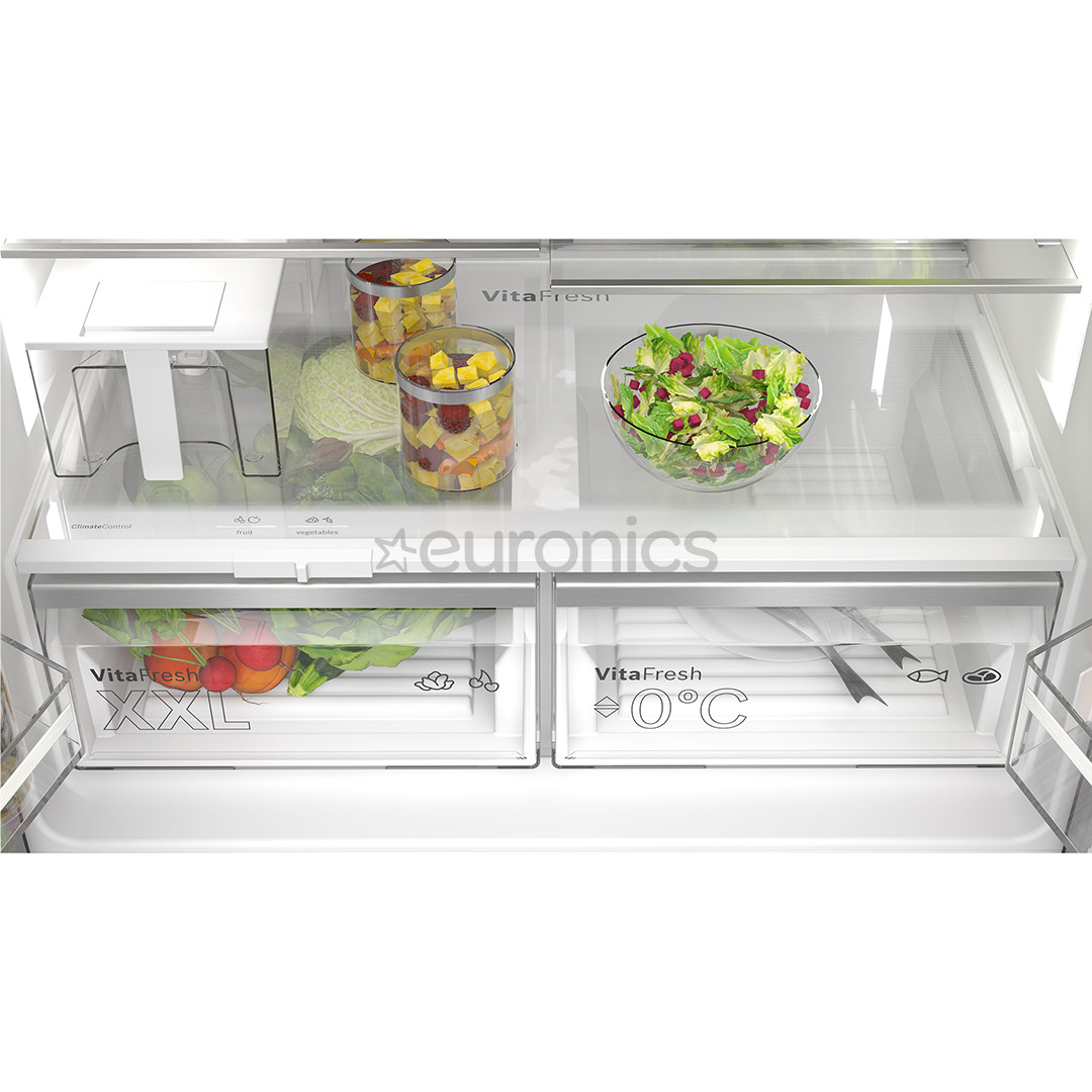 Bosch Seeria 6, French Door, 574 L, kõrgus 183 cm, must roostevaba - SBS-Külmik