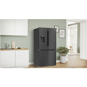 Bosch Seeria 6, French Door, 574 L, kõrgus 183 cm, must roostevaba - SBS-Külmik
