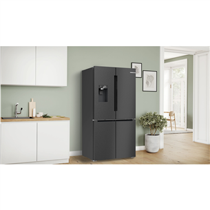 Bosch Seeria 6, French Door, 574 L, kõrgus 183 cm, must roostevaba - SBS-Külmik