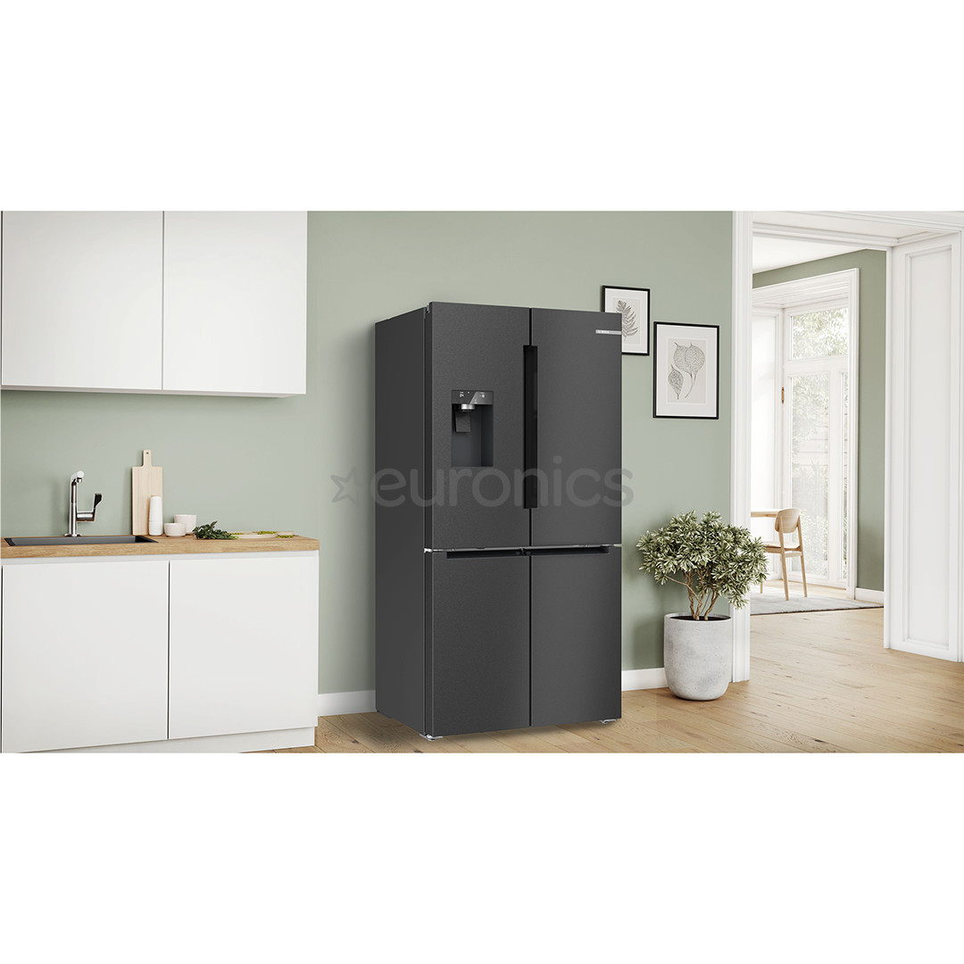 Bosch Seeria 6, French Door, 574 L, kõrgus 183 cm, must roostevaba - SBS-Külmik