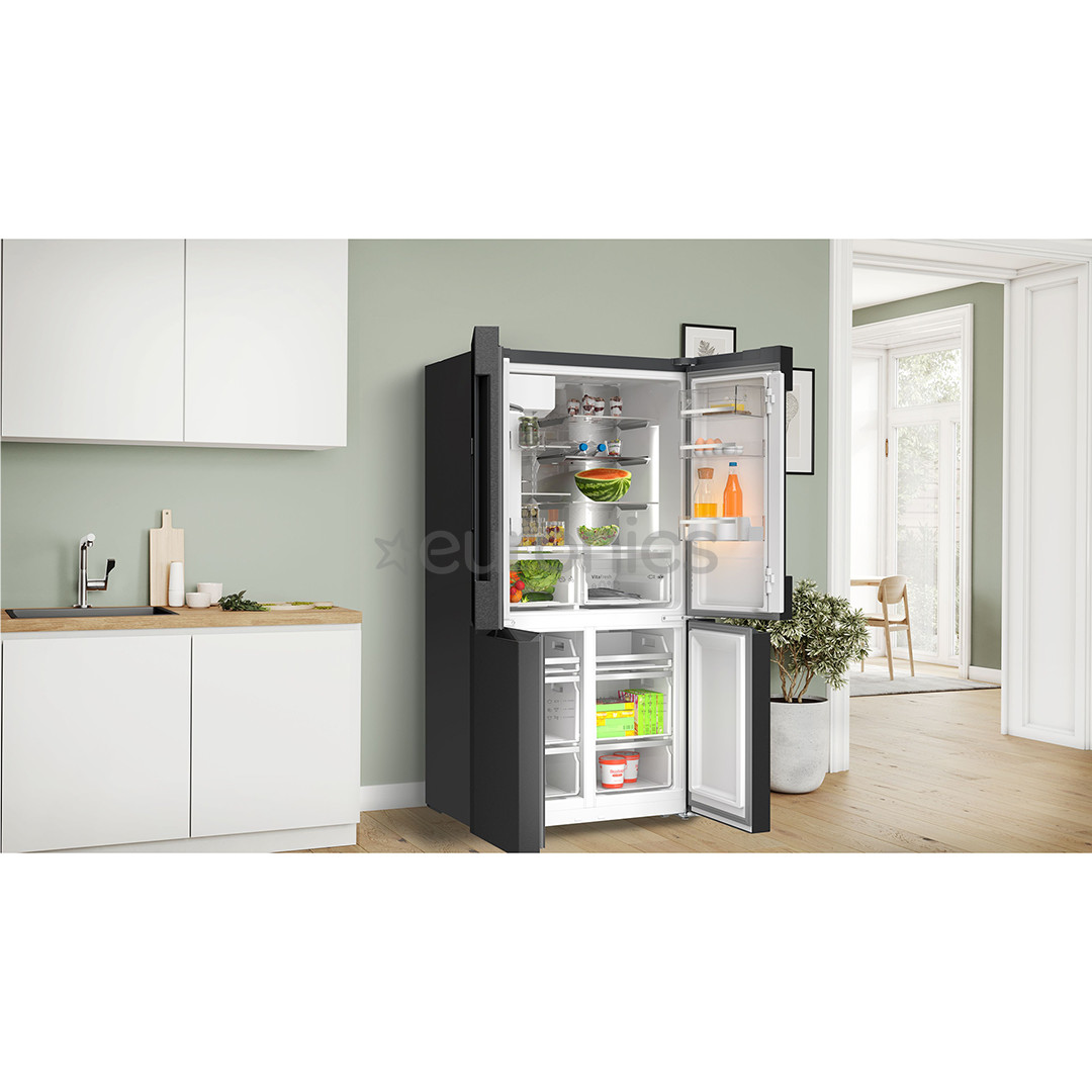 Bosch Seeria 6, French Door, 574 L, kõrgus 183 cm, must roostevaba - SBS-Külmik