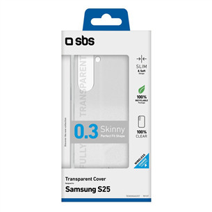 SBS Skinny Cover, Samsung S25, läbipaistev - Ümbris