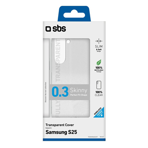 SBS Skinny Cover, Samsung S25, läbipaistev - Ümbris