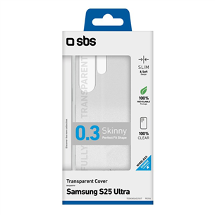 SBS Skinny Cover, Samsung S25 Ultra, läbipaistev - Ümbris