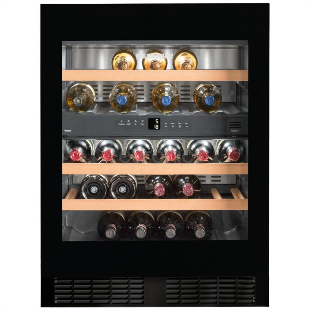 Liebherr, 34 bottles, height 82 cm, black - Built-in Wine Cooler