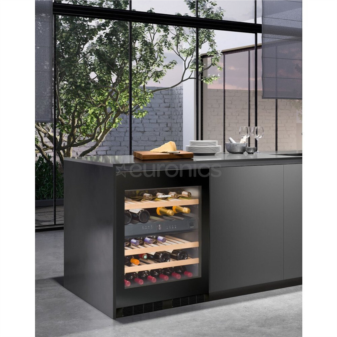 Liebherr, 34 bottles, height 82 cm, black - Built-in Wine Cooler