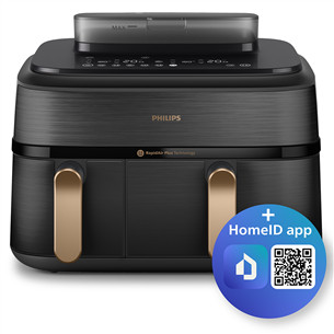 Philips 5000 Series Dual Basket, 2750 Вт, 9 л, черный - Аэрогриль NA552/00