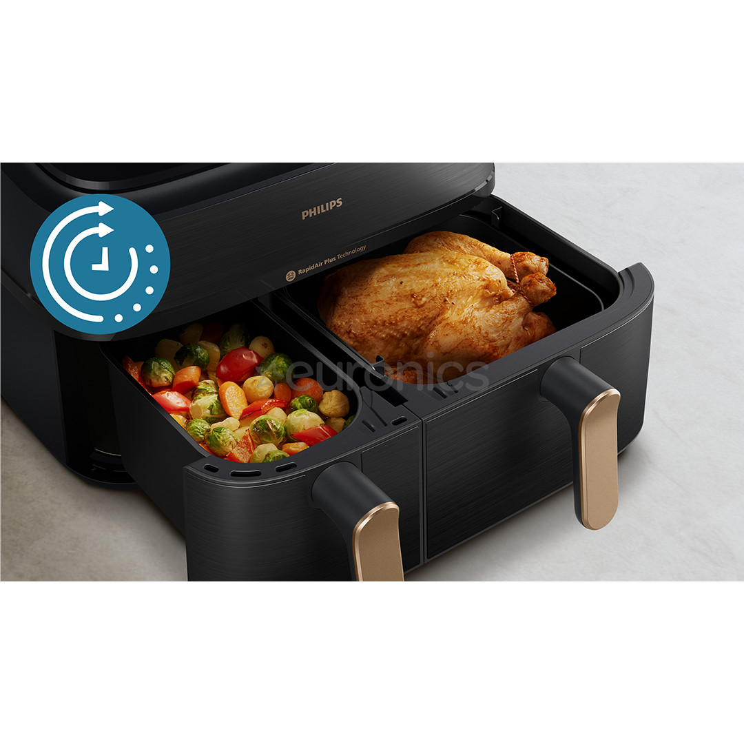 Philips 5000 Series Dual Basket, 2750 W, 9 L, must - Kuumaõhufritüür