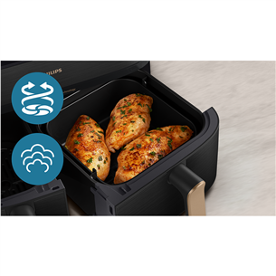 Philips 5000 Series Dual Basket, 2750 W, 9 L, must - Kuumaõhufritüür