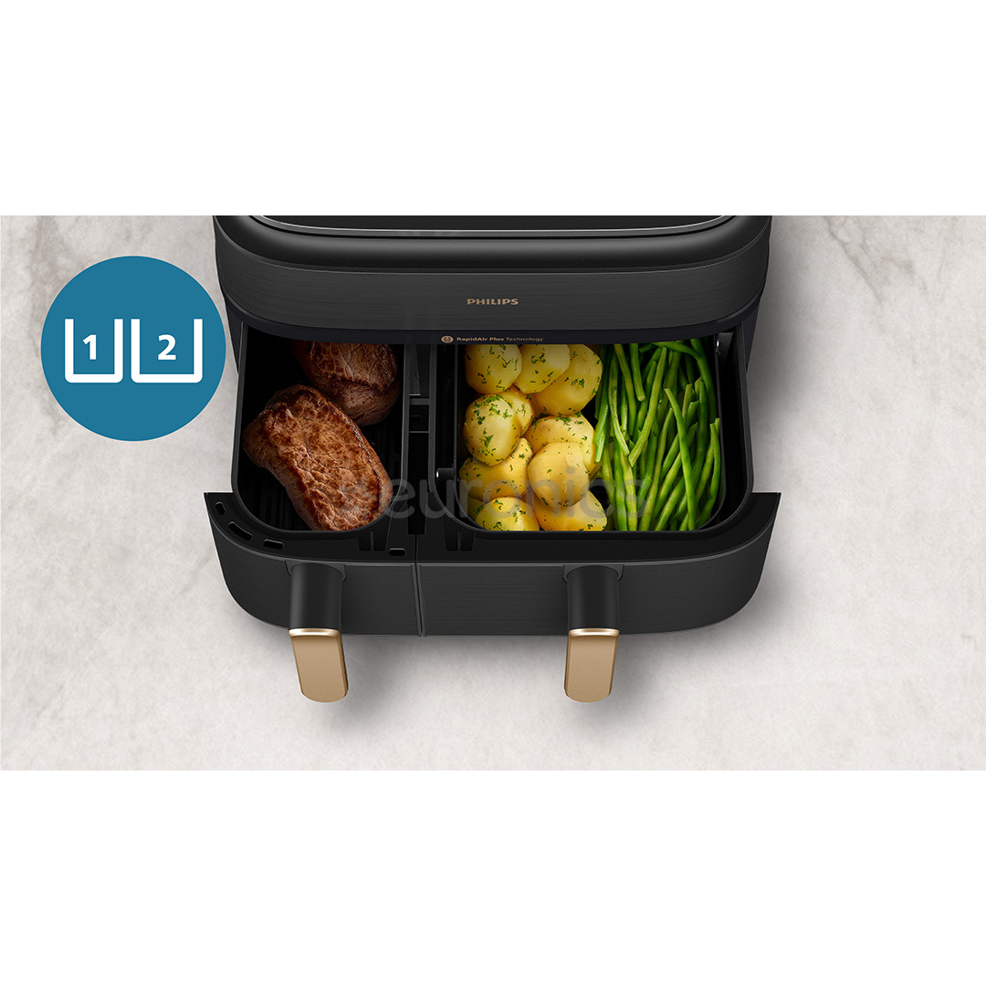 Philips 5000 Series Dual Basket, 2750 W, 9 L, must - Kuumaõhufritüür