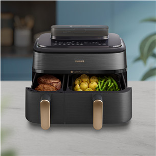 Philips 5000 Series Dual Basket, 2750 W, 9 L, must - Kuumaõhufritüür