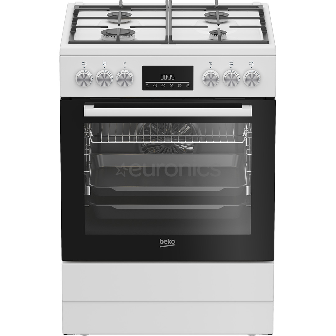 Beko, 72 L, width 60 cm, white - Gas cooker with electric oven