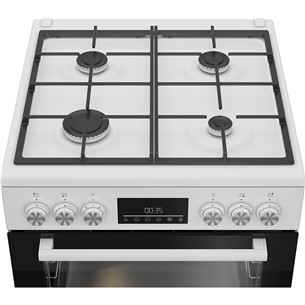 Beko, 72 L, width 60 cm, white - Gas cooker with electric oven