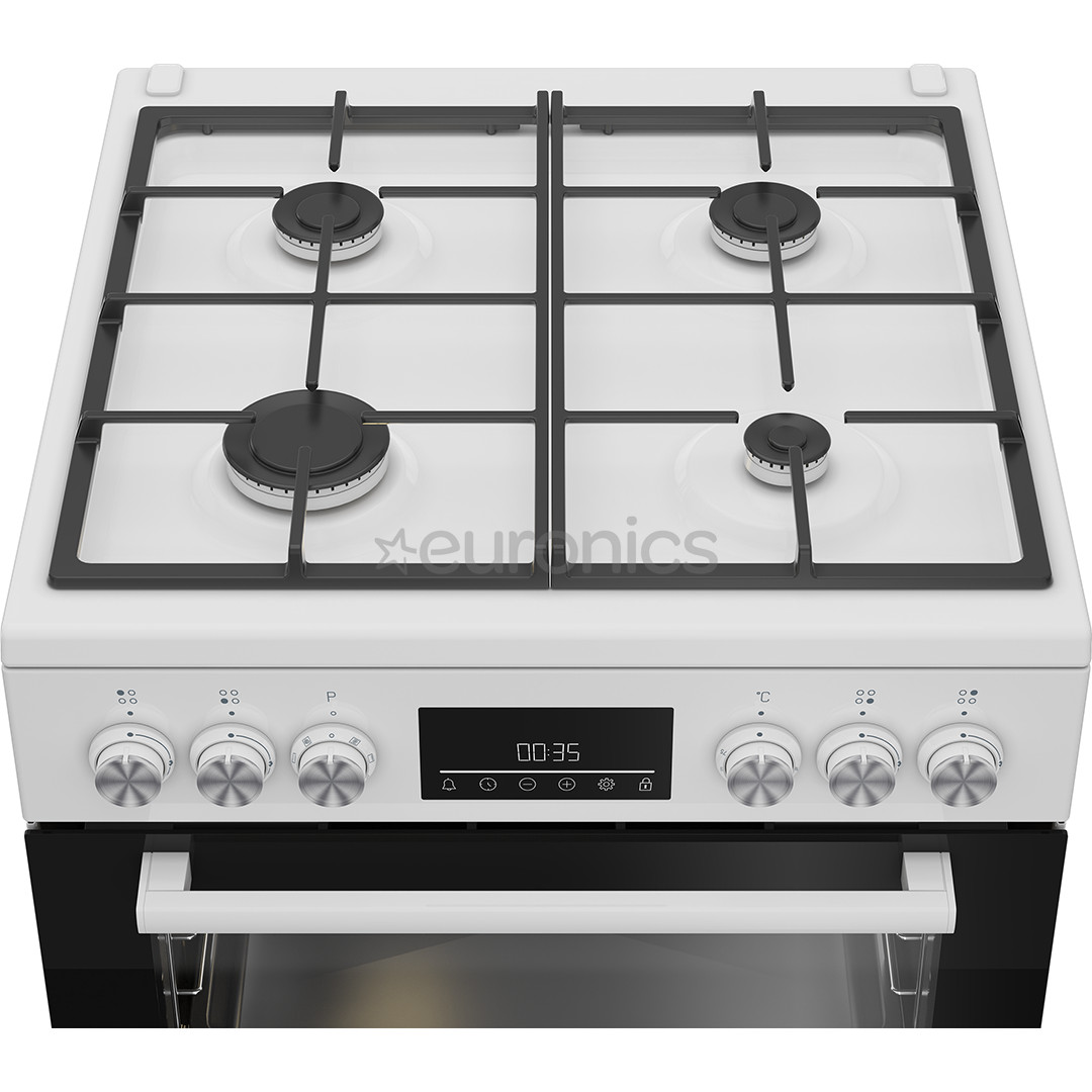 Beko, 72 L, width 60 cm, white - Gas cooker with electric oven