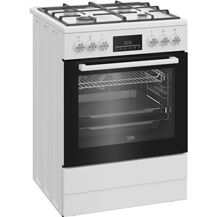 Beko, 72 L, width 60 cm, white - Gas cooker with electric oven