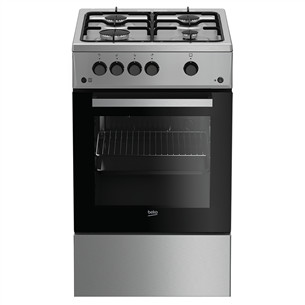 Beko, 60 L, width 50 cm, stainless steel - Gas cooker with gas oven FSG52020FX